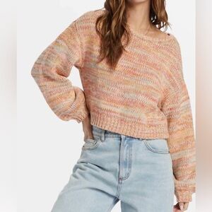 BILLABONG Vivid Sun Marled Cotton Crewneck Sweater